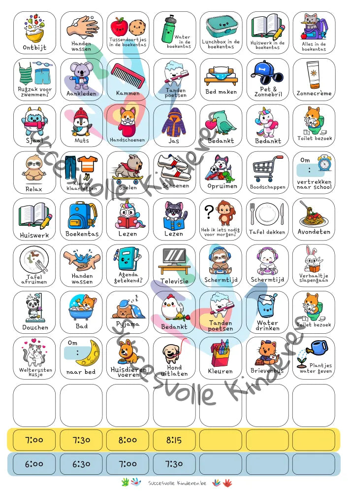 Routinebord My Little Routine Minder ruzie Succesvolle Kinderen Magneten -12